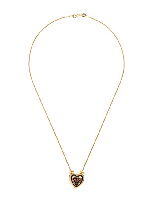 Frey Wille 18K Enamel Heart Pendant Necklace