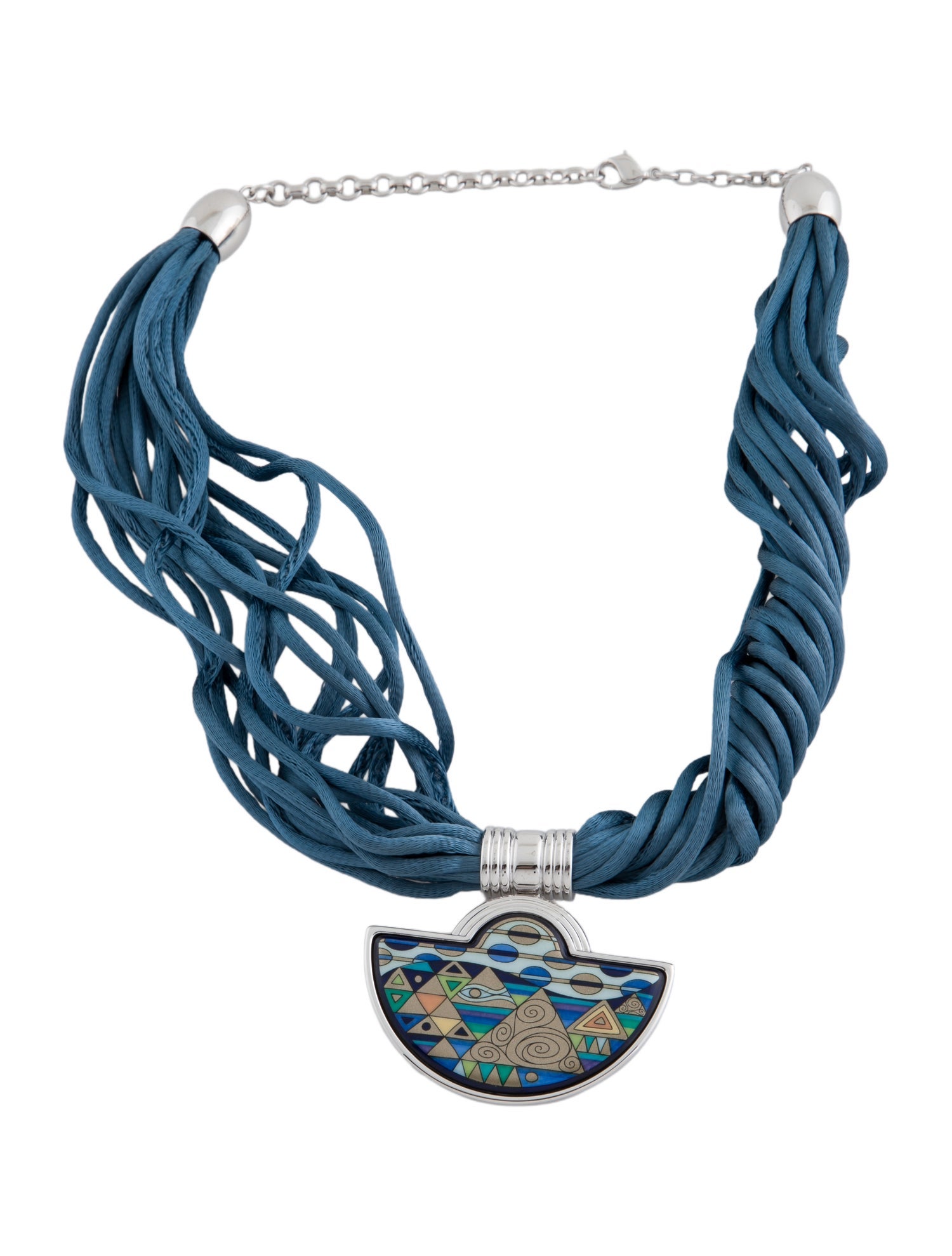 Frey Wille Enamel & Cord Choker Pendant Necklace