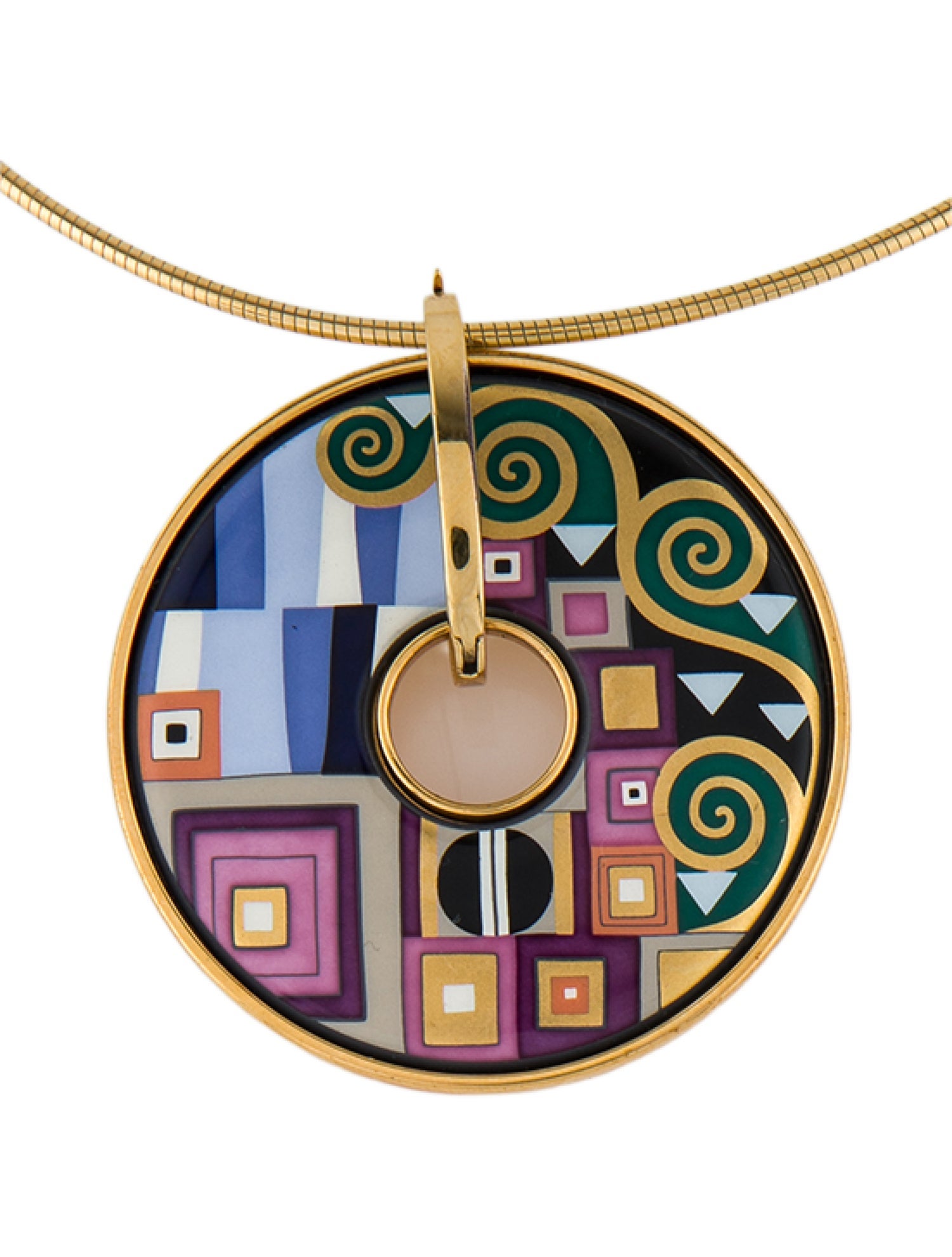 Frey Wille Enamel Pendant Necklace