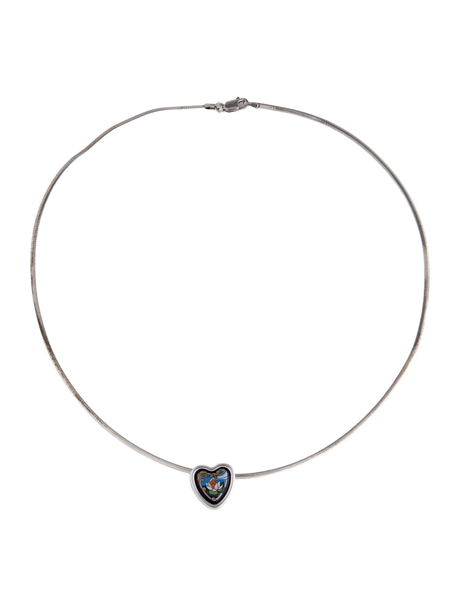 Frey Wille Enamel Heart Pendant Necklace