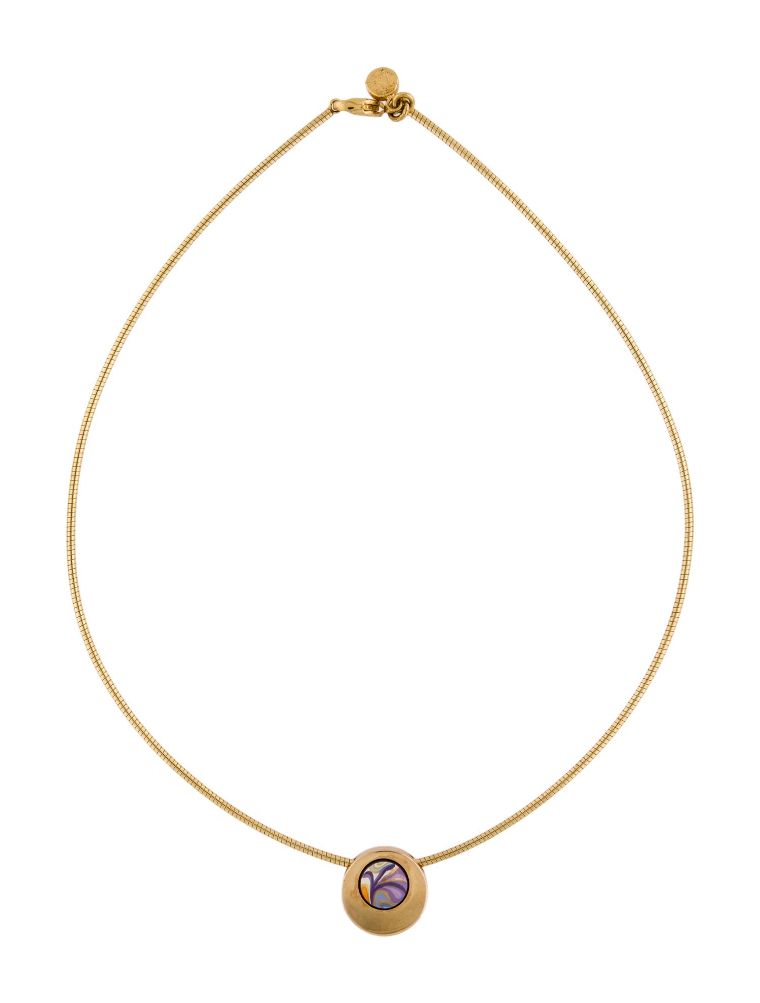 Frey Wille Frey Wille Enamel Cabochon Pendant Necklace