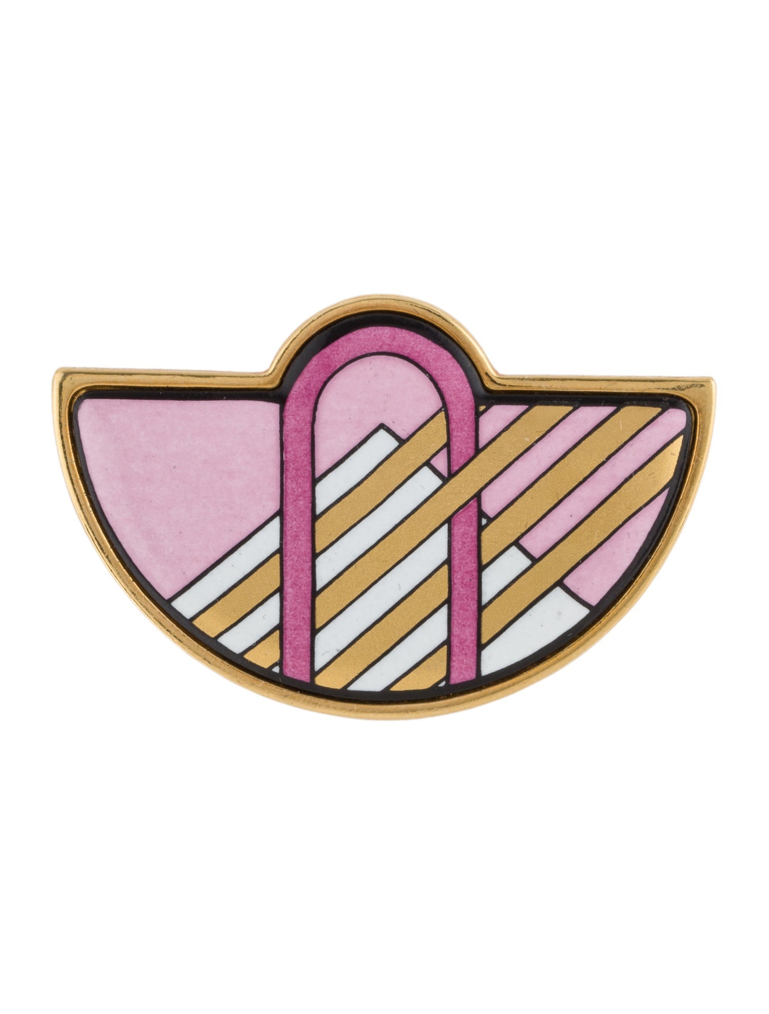 Frey Wille Enamel Half-Moon Brooch