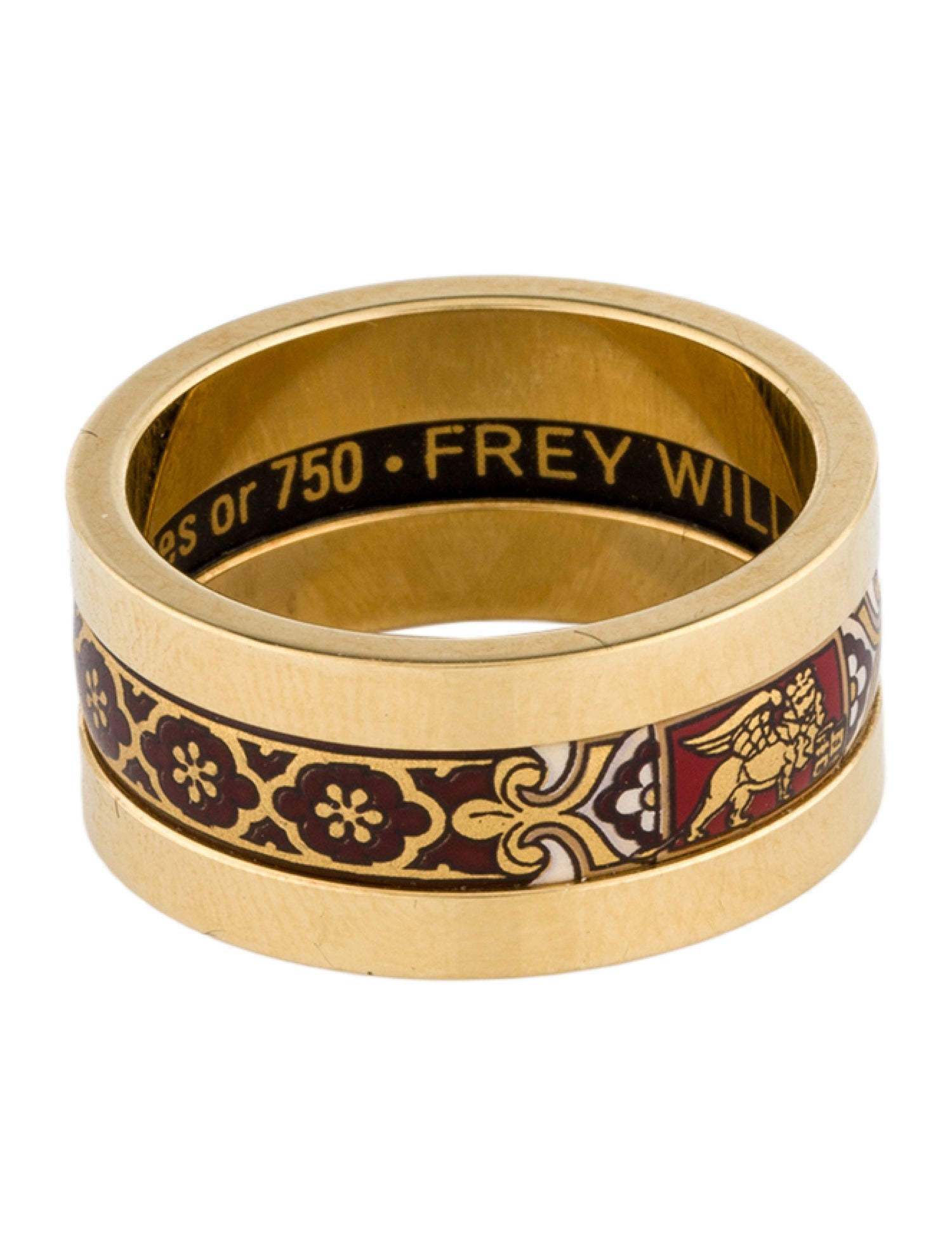 Frey Wille 18K Enamel Double Band Ring
