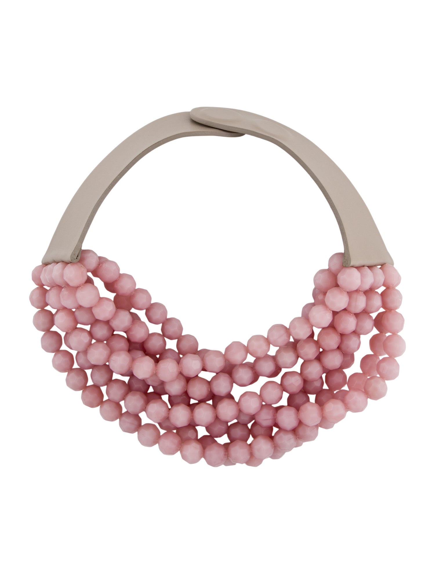 Fairchild Baldwin Leather & Resin Bead Multistrand Collar Necklace