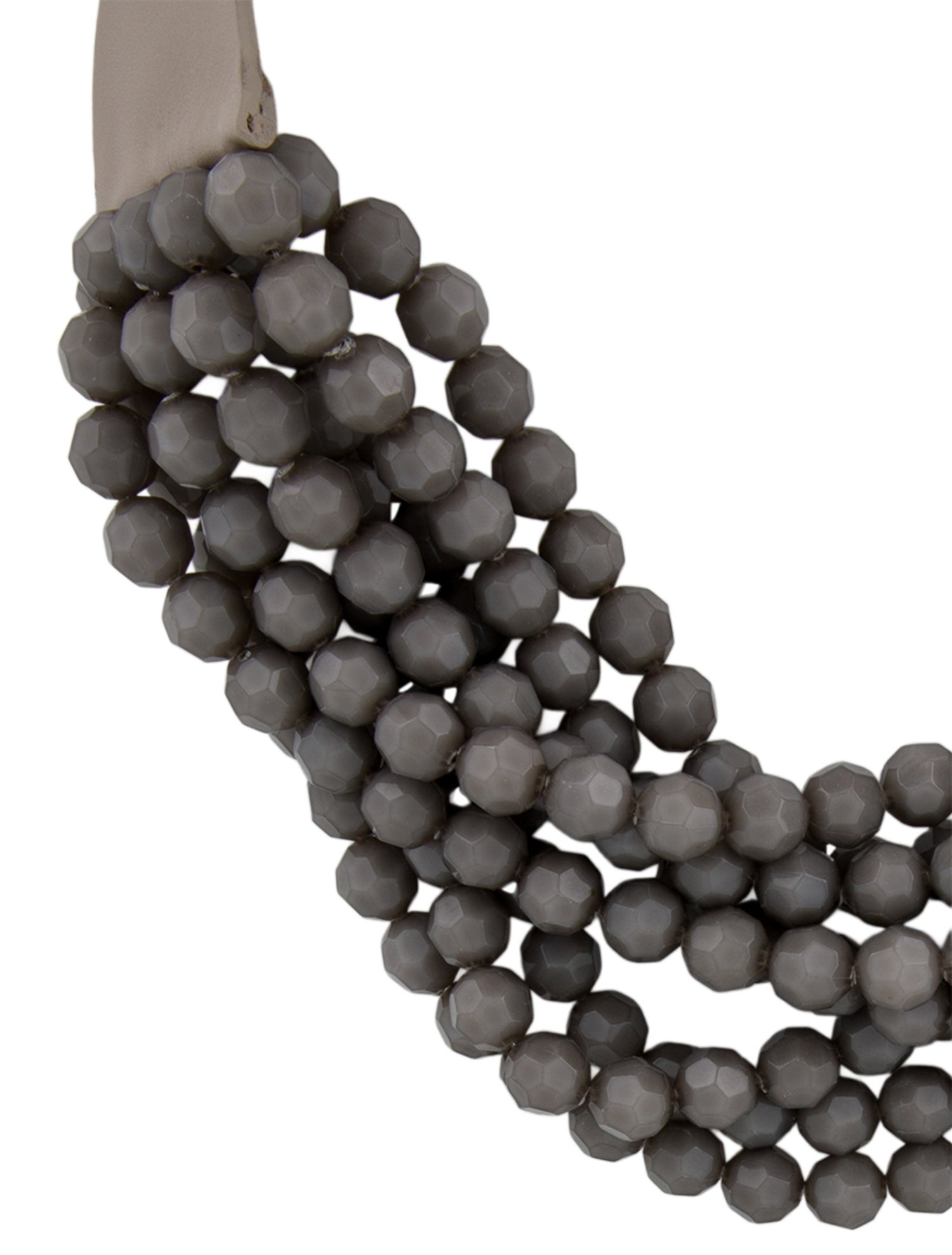 Fairchild Baldwin Leather & Resin Bead Multistrand Collar Necklace