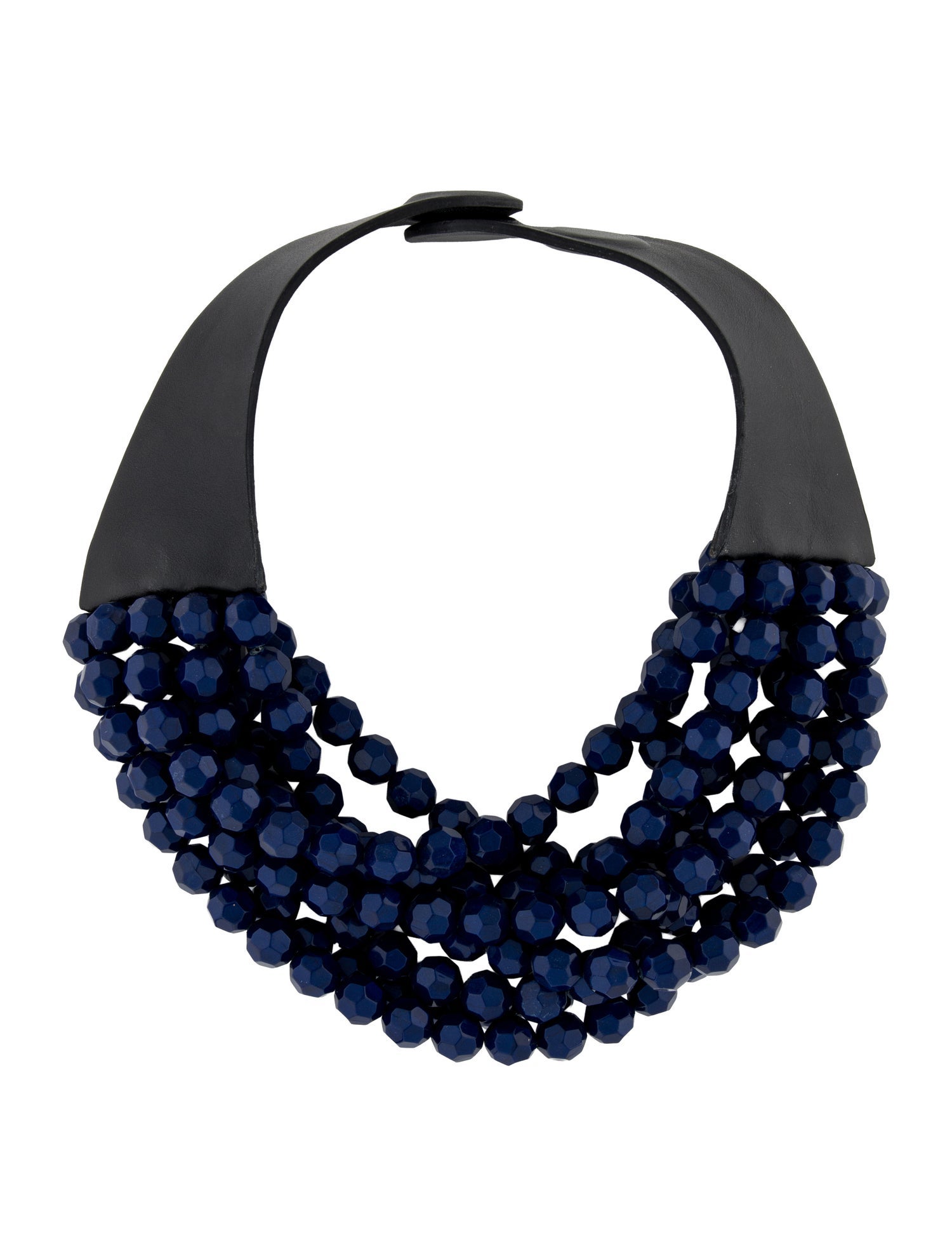 Fairchild Baldwin Bead & Leather Bella Deep Lapis Collar Necklace