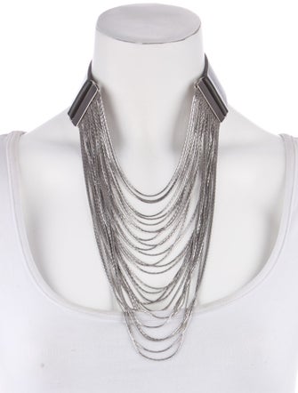 Fairchild Baldwin Leather Multistrand Collar Necklace