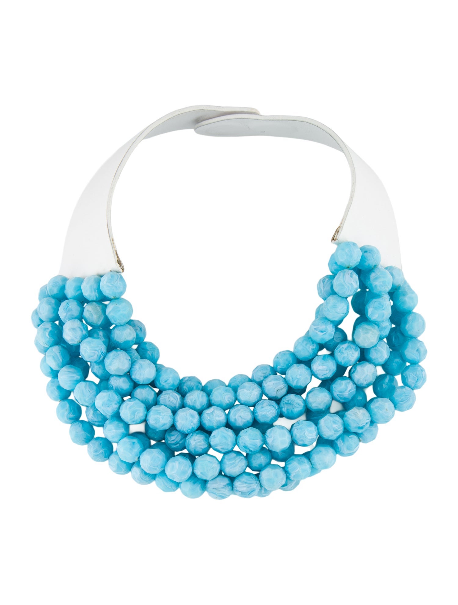 Fairchild Baldwin Leather & Bead Multistrand Collar Necklace