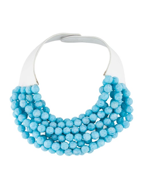 Fairchild Baldwin Leather & Bead Multistrand Collar Necklace