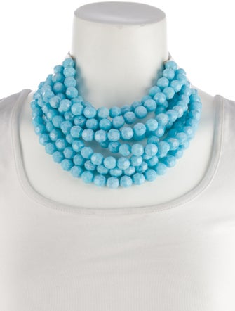 Fairchild Baldwin Leather & Bead Multistrand Collar Necklace