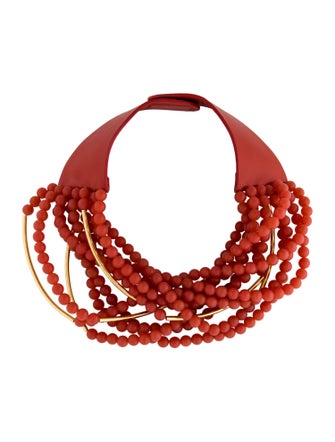 Fairchild Baldwin Leather & Bead Multistrand Necklace