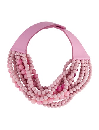 Fairchild Baldwin Leather, Resin, & Beaded Multi Strand Necklace