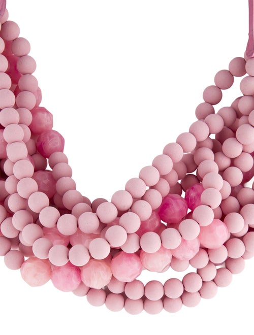 Fairchild Baldwin Leather, Resin, & Beaded Multi Strand Necklace