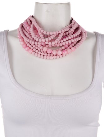 Fairchild Baldwin Leather, Resin, & Beaded Multi Strand Necklace