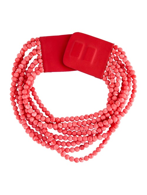 Fairchild Baldwin Bead & Leather Collar Necklace