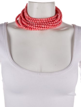Fairchild Baldwin Bead & Leather Collar Necklace