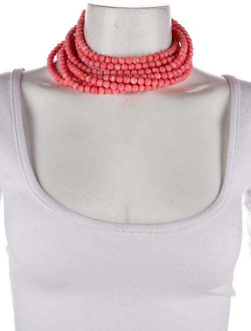 Fairchild Baldwin Bead & Leather Collar Necklace