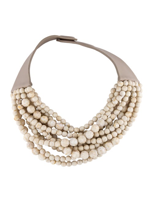 Fairchild Baldwin Leather & Bead Collar Necklace