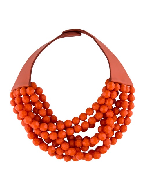 Fairchild Baldwin Leather & Resin Bead Collar Necklace