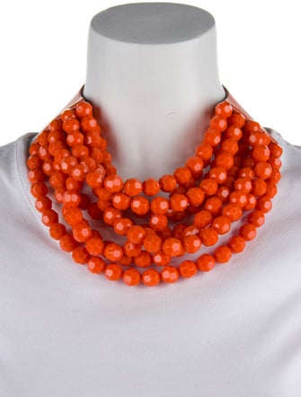 Fairchild Baldwin Leather & Resin Bead Collar Necklace