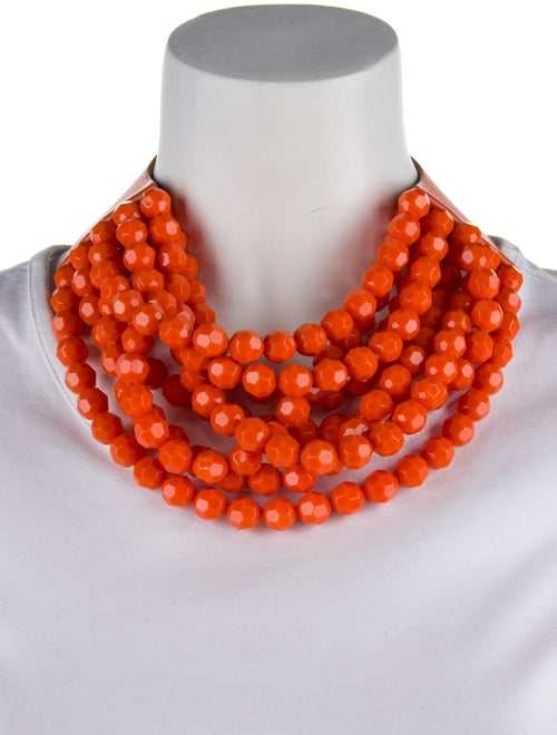 Fairchild Baldwin Leather & Resin Bead Collar Necklace