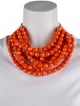 Fairchild Baldwin Leather & Resin Bead Collar Necklace