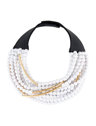 Fairchild Baldwin Leather & Bead Collar Necklace