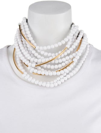 Fairchild Baldwin Leather & Bead Collar Necklace