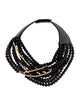 Fairchild Baldwin Leather Beaded Multistrand Necklace