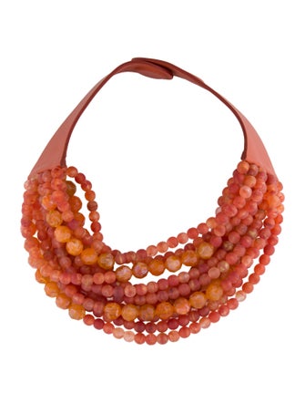 Fairchild Baldwin Leather & Rein Beaded Multistrand Necklace