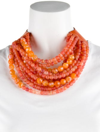 Fairchild Baldwin Leather & Rein Beaded Multistrand Necklace