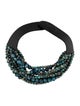 Fairchild Baldwin Leather & Marble Beaded Collar Necklace