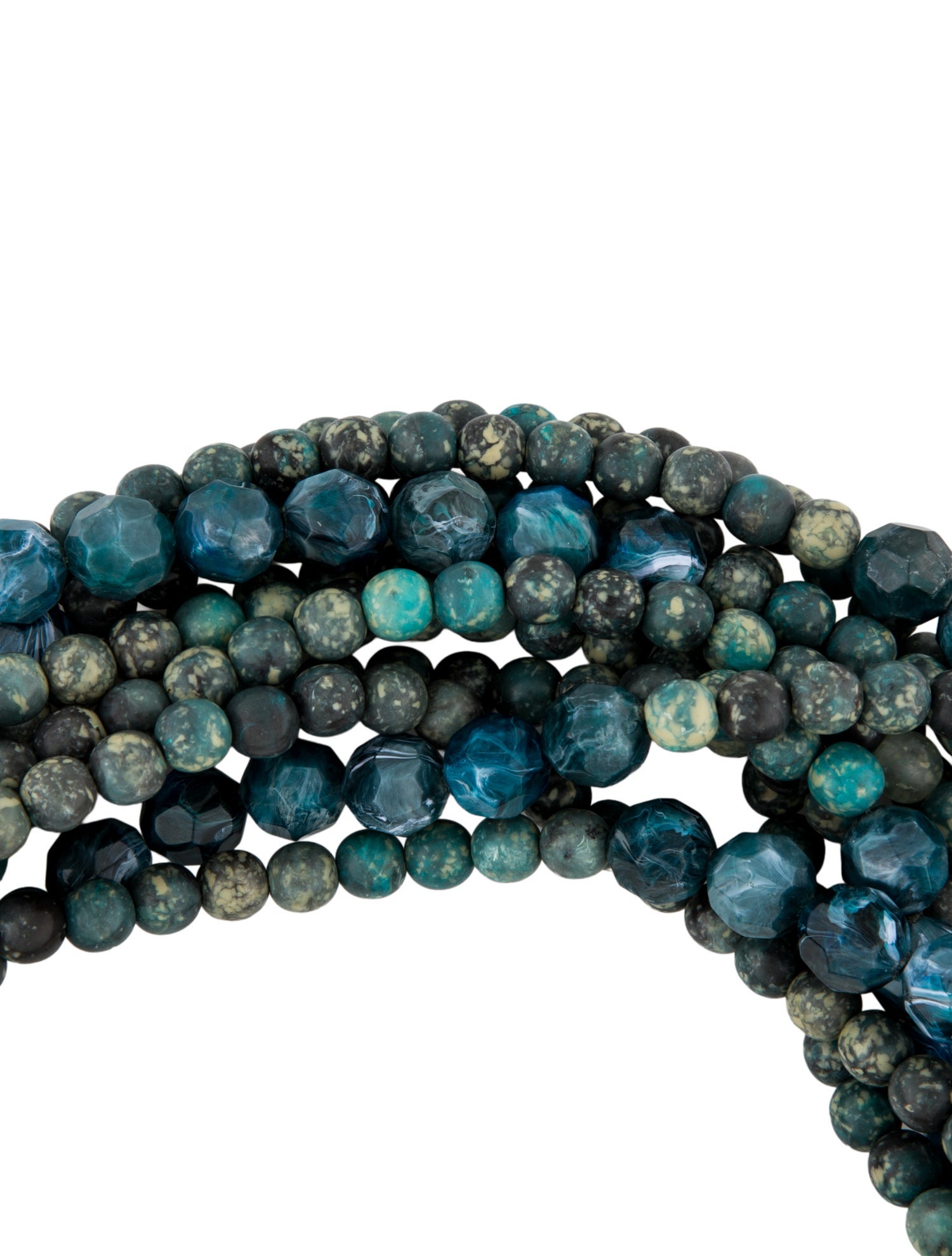 Fairchild Baldwin Leather & Marble Beaded Collar Necklace