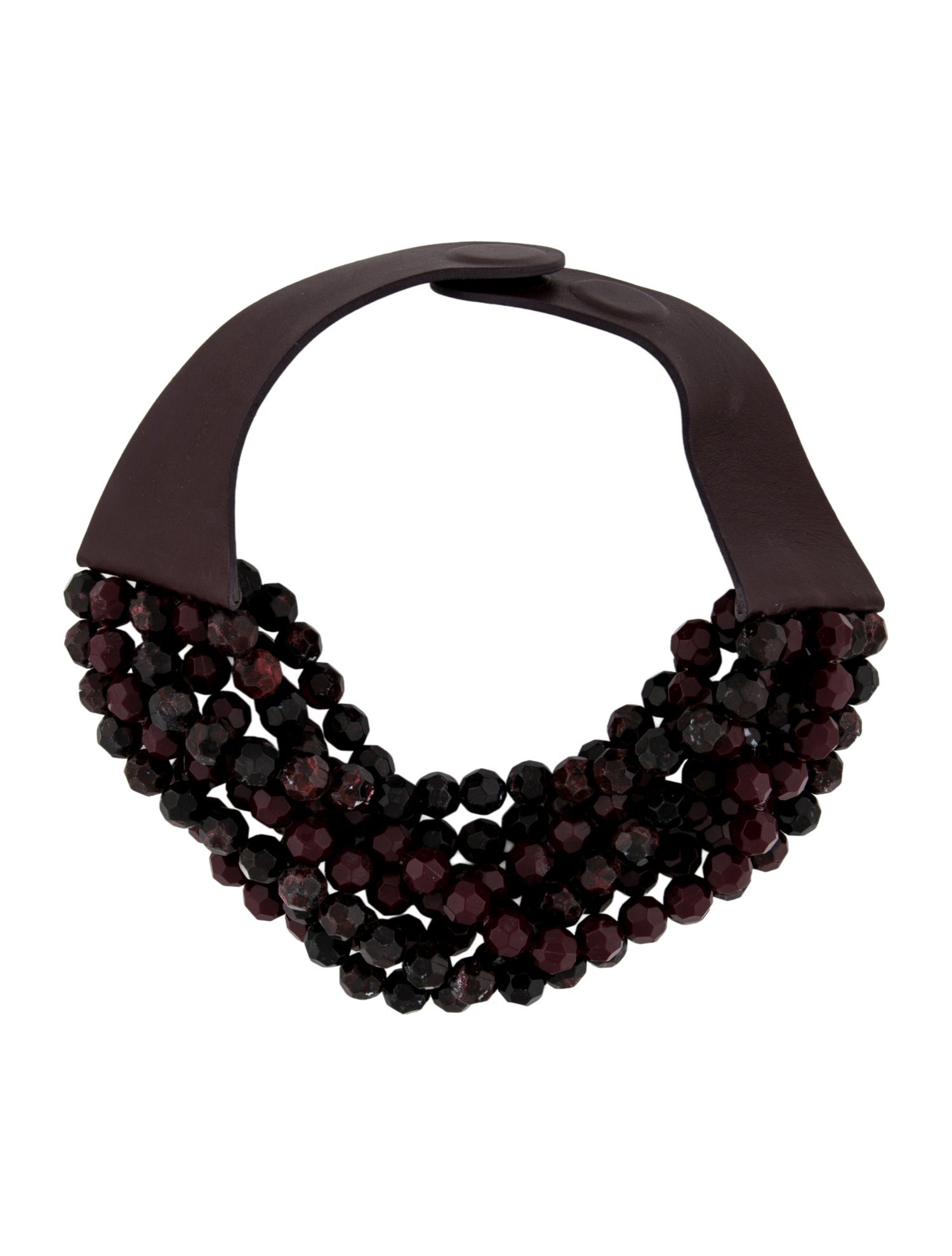 Fairchild Baldwin Leather & Beaded Collar Necklace