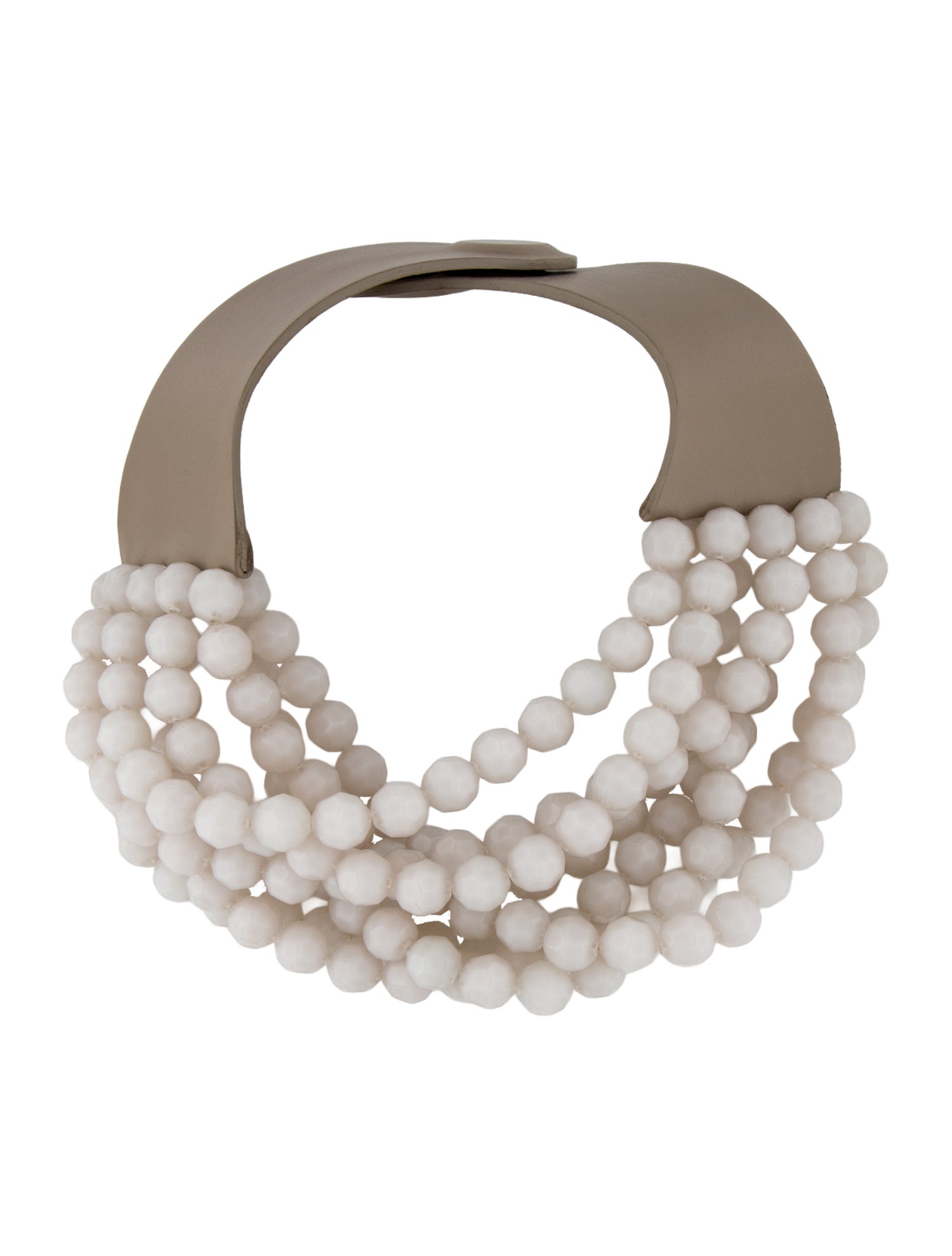 Fairchild Baldwin Leather & Bead Multistrand Collar Necklace