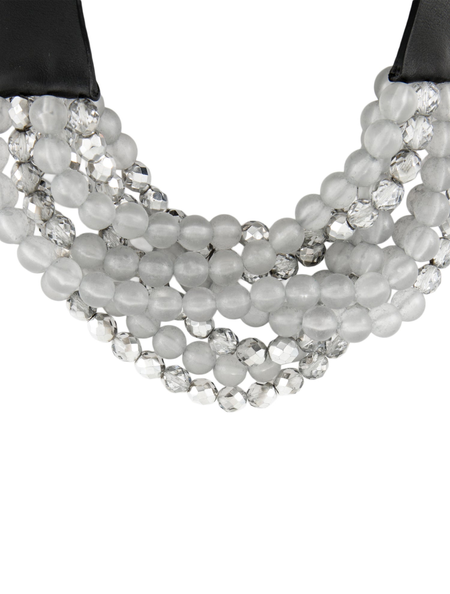 Fairchild Baldwin Leather, Crystal, & Bead Multistrand Necklace