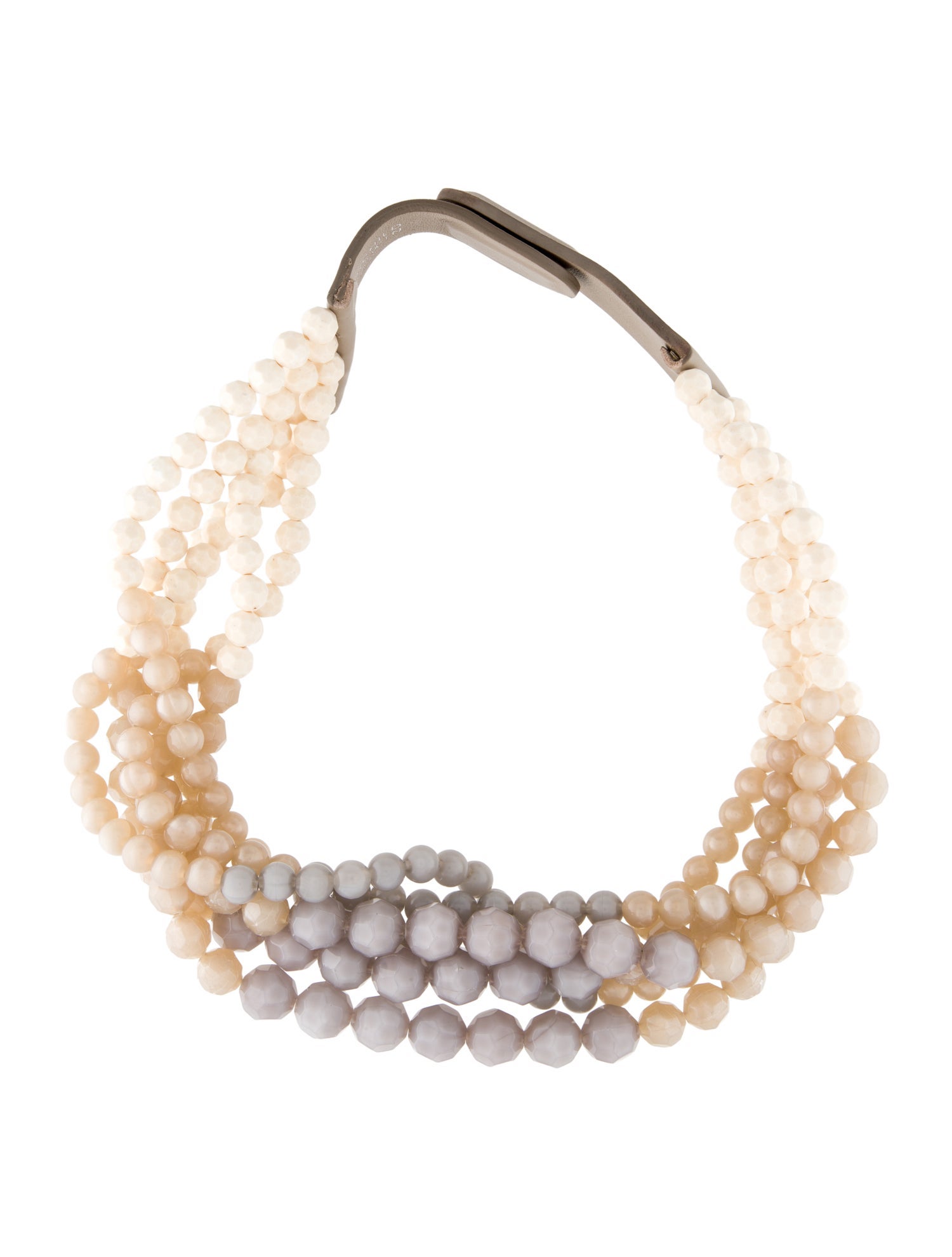 Fairchild Baldwin Leather & Bead Multistrand Collar Necklace