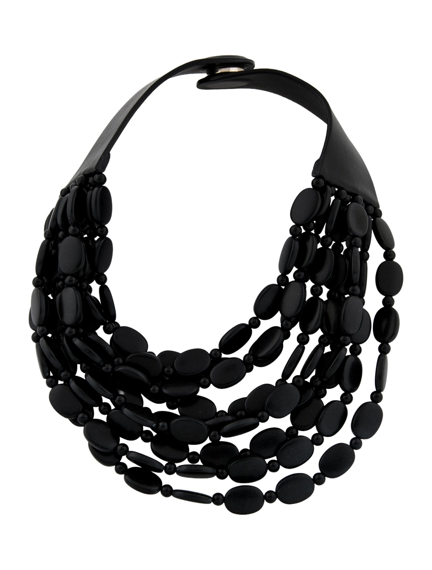 Fairchild Baldwin Leather & Bead Bella Multistrand Collar Necklace