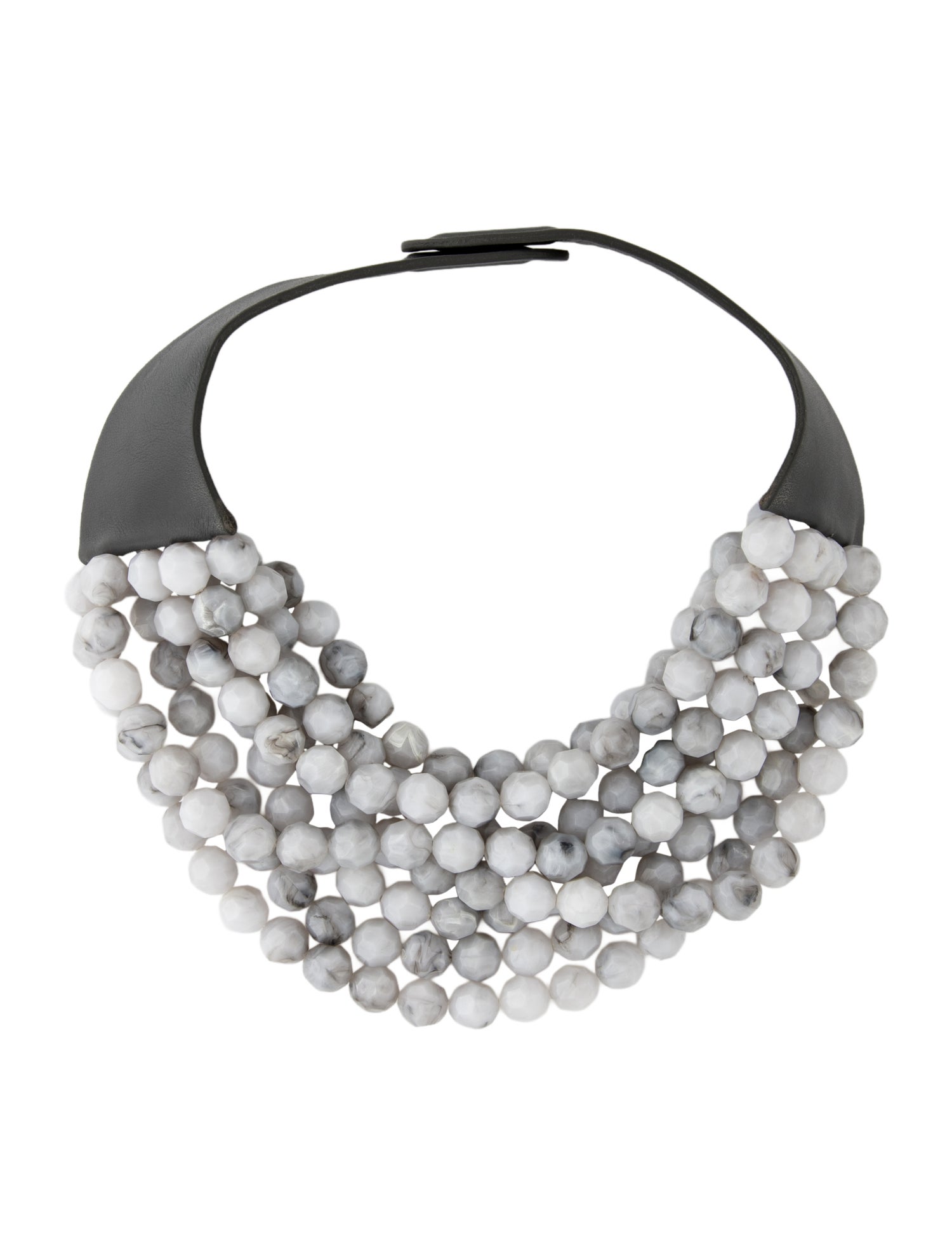 Fairchild Baldwin Bead & Leather Multistrand Collar Nekclace