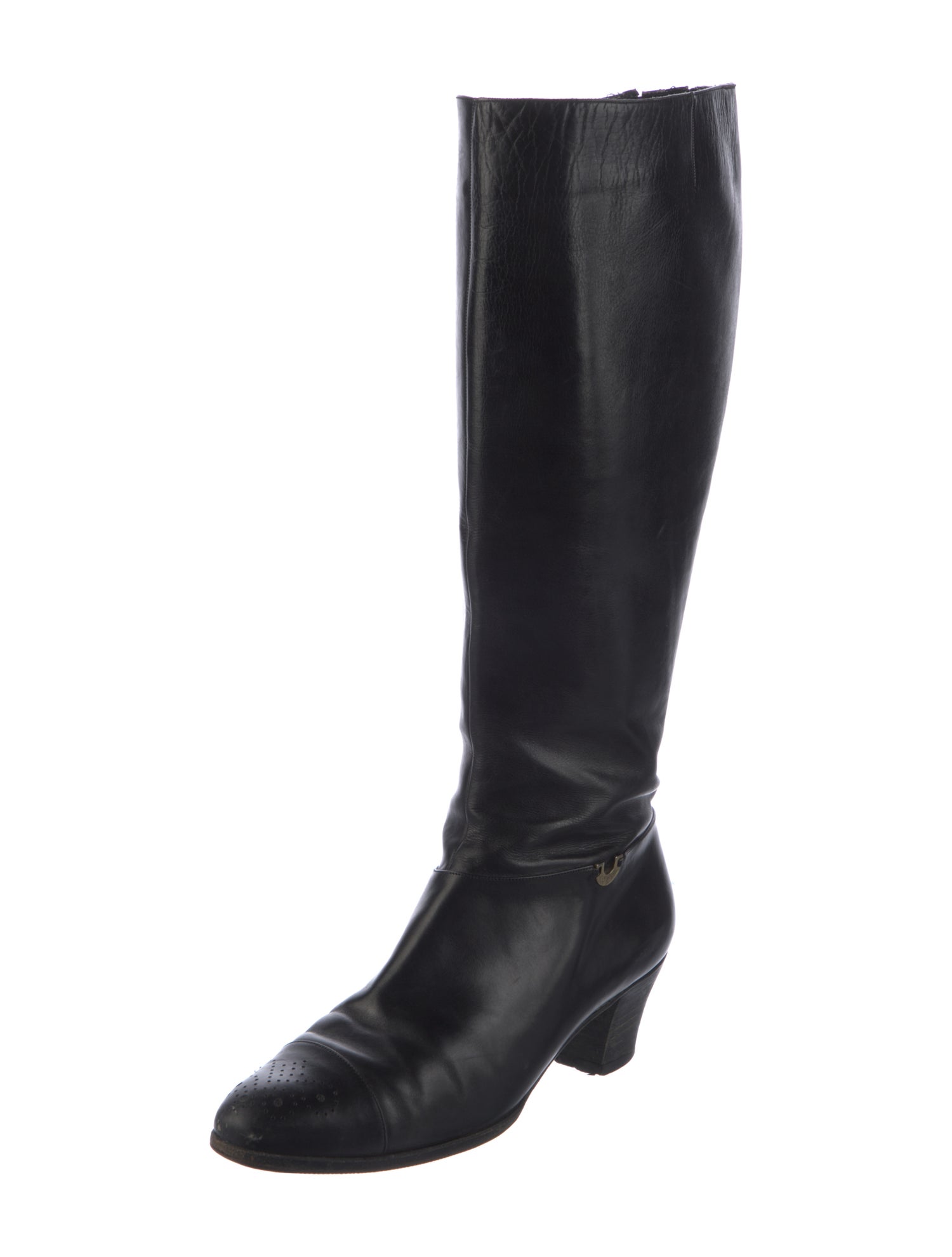 Ferragamo Leather Riding Boots