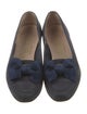 Ferragamo Suede Bow Accents Flats