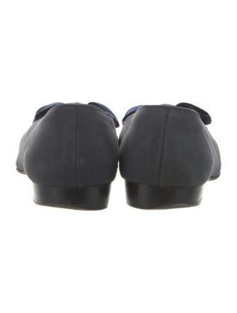 Ferragamo Suede Bow Accents Flats