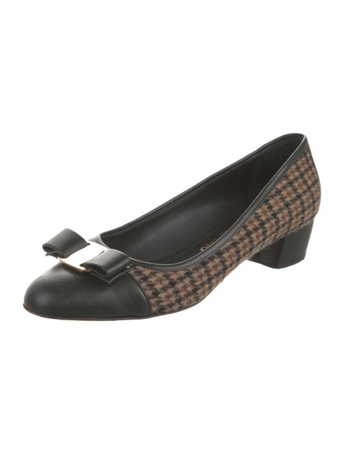 Ferragamo Vara Bow Accent Wool Pumps