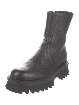 Ferragamo Leather Combat Boots