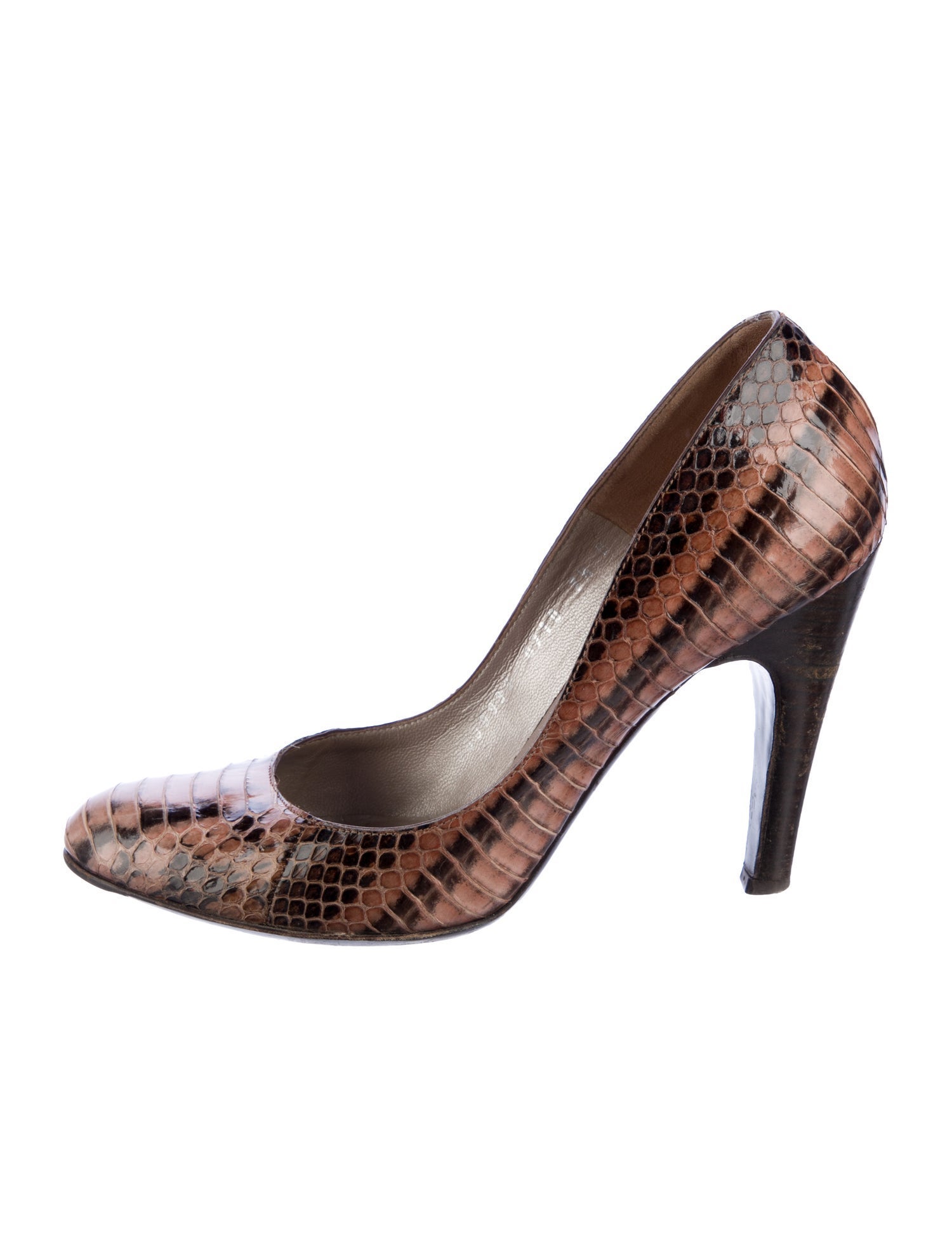 Ferragamo Leather Animal Print Pumps