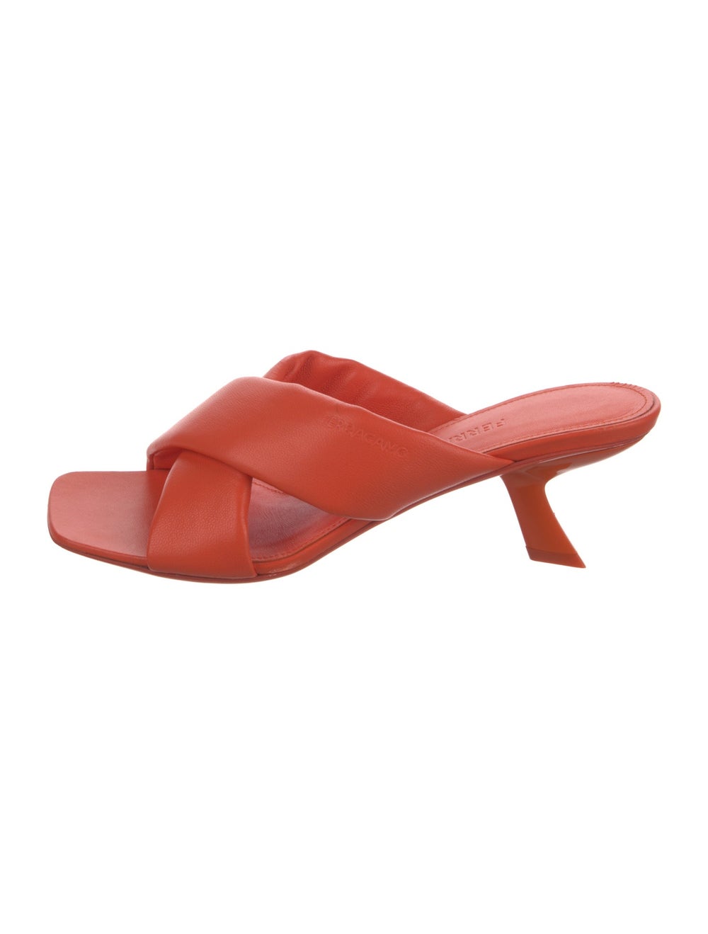 Ferragamo Leather Slides Red Crossover Straps - image 1
