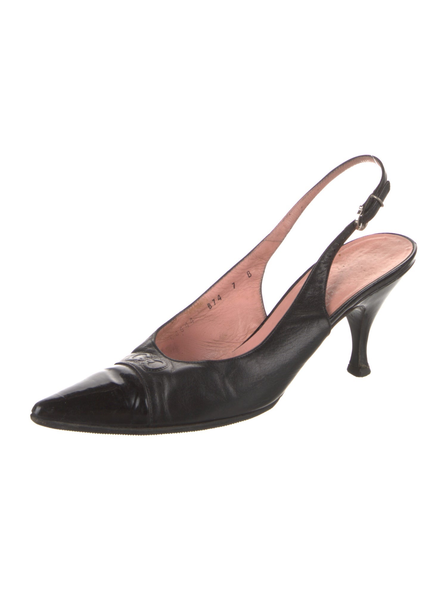 Ferragamo Gancini Logo Leather Slingback Pumps