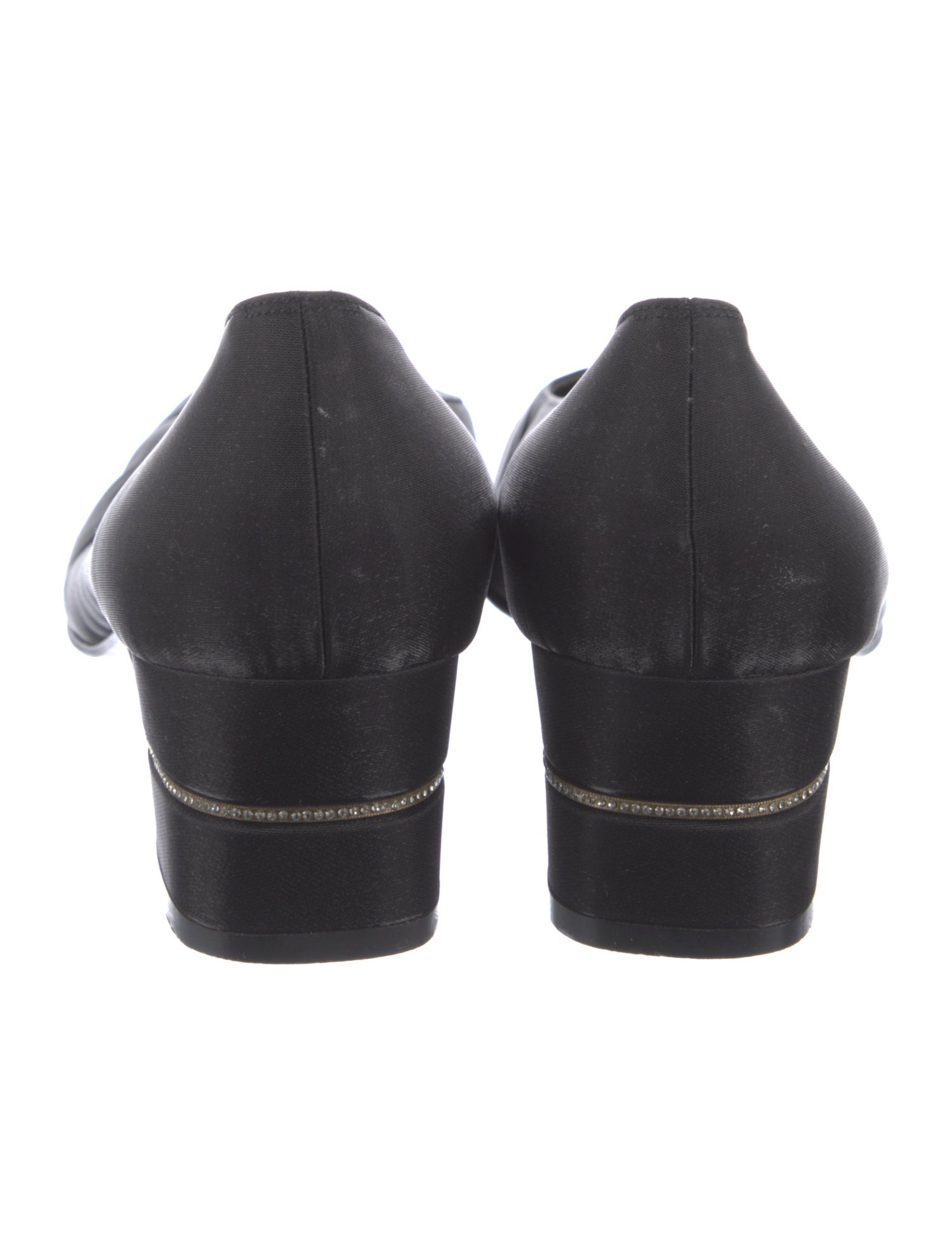 Ferragamo Satin Crystal Embellishments Pumps