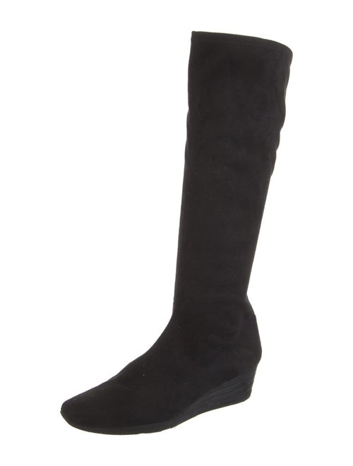 Ferragamo Suede Grosgrain Trim Boots