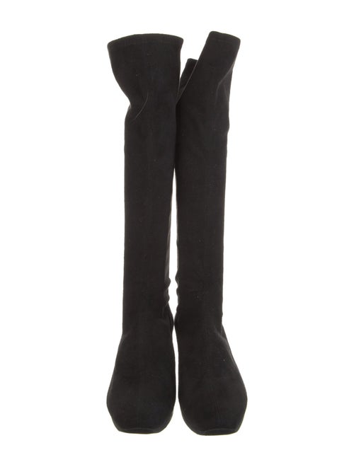 Ferragamo Suede Grosgrain Trim Boots